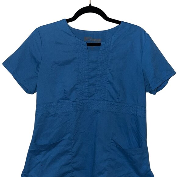 GREYS ANATOMY BLUE SCRUB TOP - Picture 2 of 3